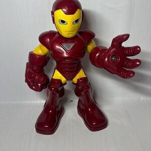 IRON MAN Marvel 2010 Super Hero Squad Talking Light Up Action Figure Toy READ